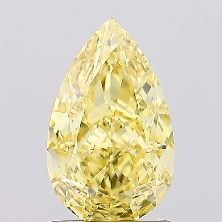 1.32ct Pear Lab Grown Diamond (Colour Fancy Vivid Yellow, Clarity VVS2, IGI Certified)