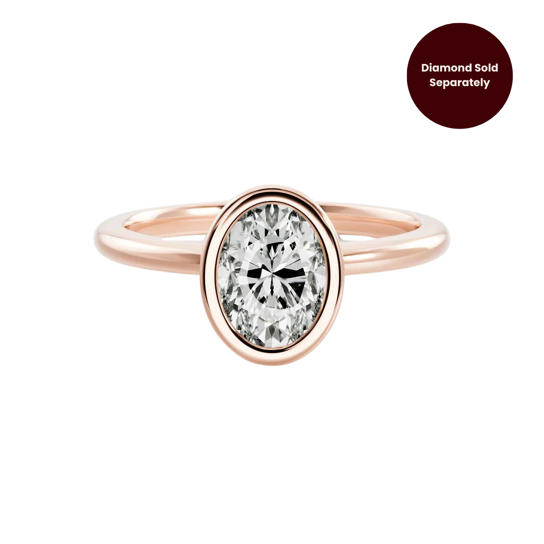 9ct Rose Gold Bezel 2mm Solitaire Setting