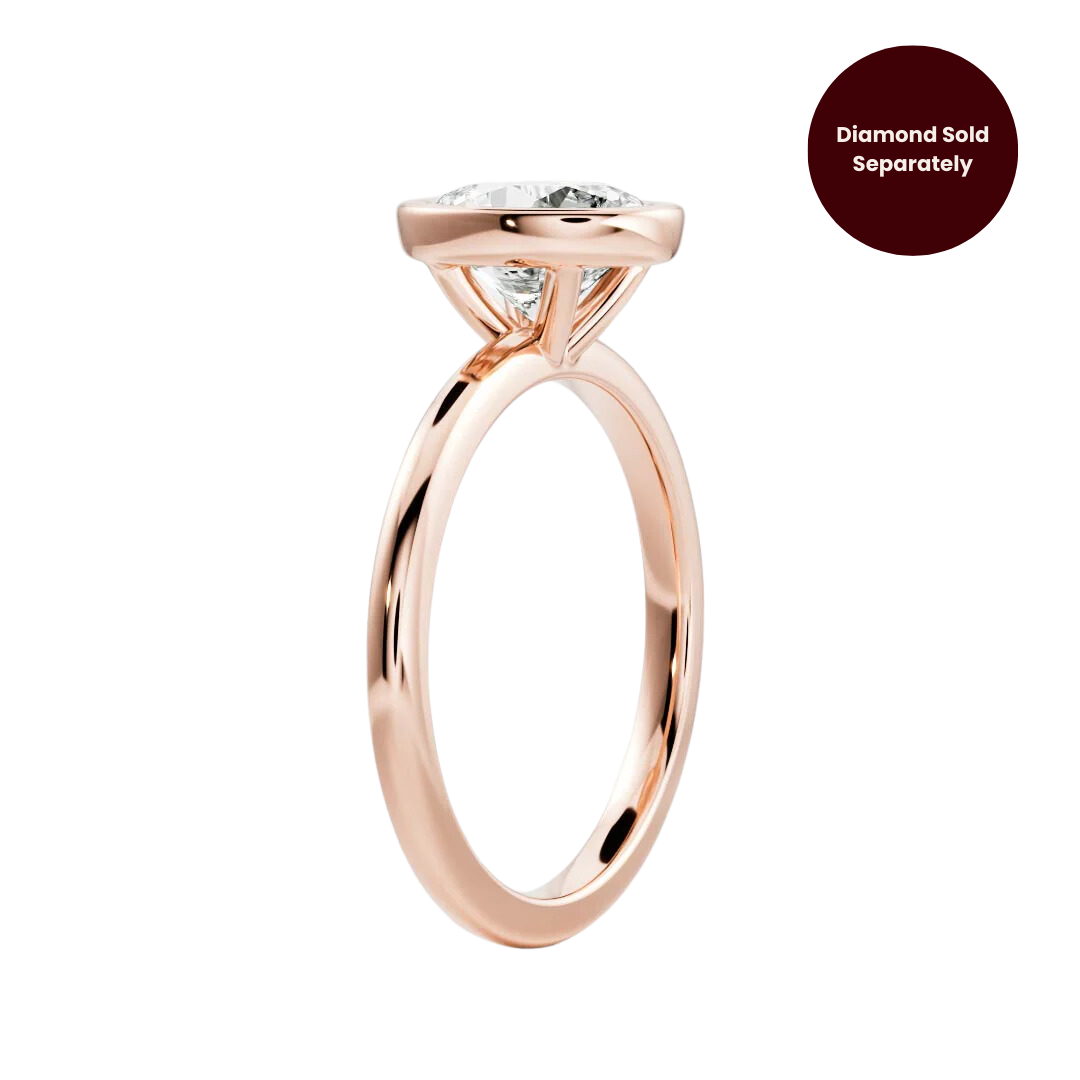 9ct Rose Gold Bezel 2mm Solitaire Setting