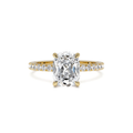 Elongated Cushion Diamond, Half Pavé Setting