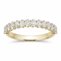 Oval diamond half eternity wedding band