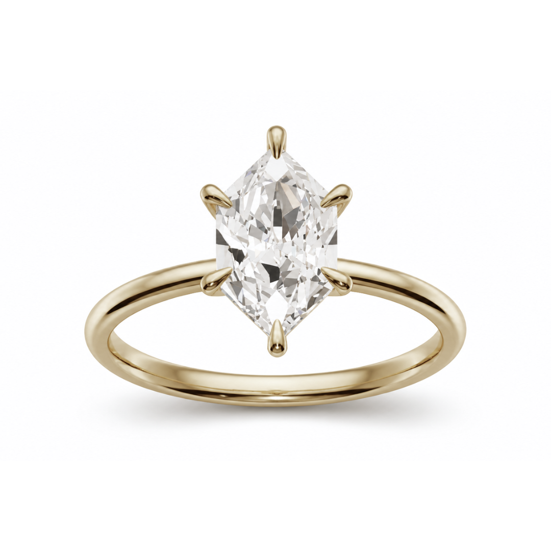 Hexagonal Diamond, High Profile Claw Prong