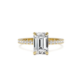 Emerald Diamond, Half Pavé Setting