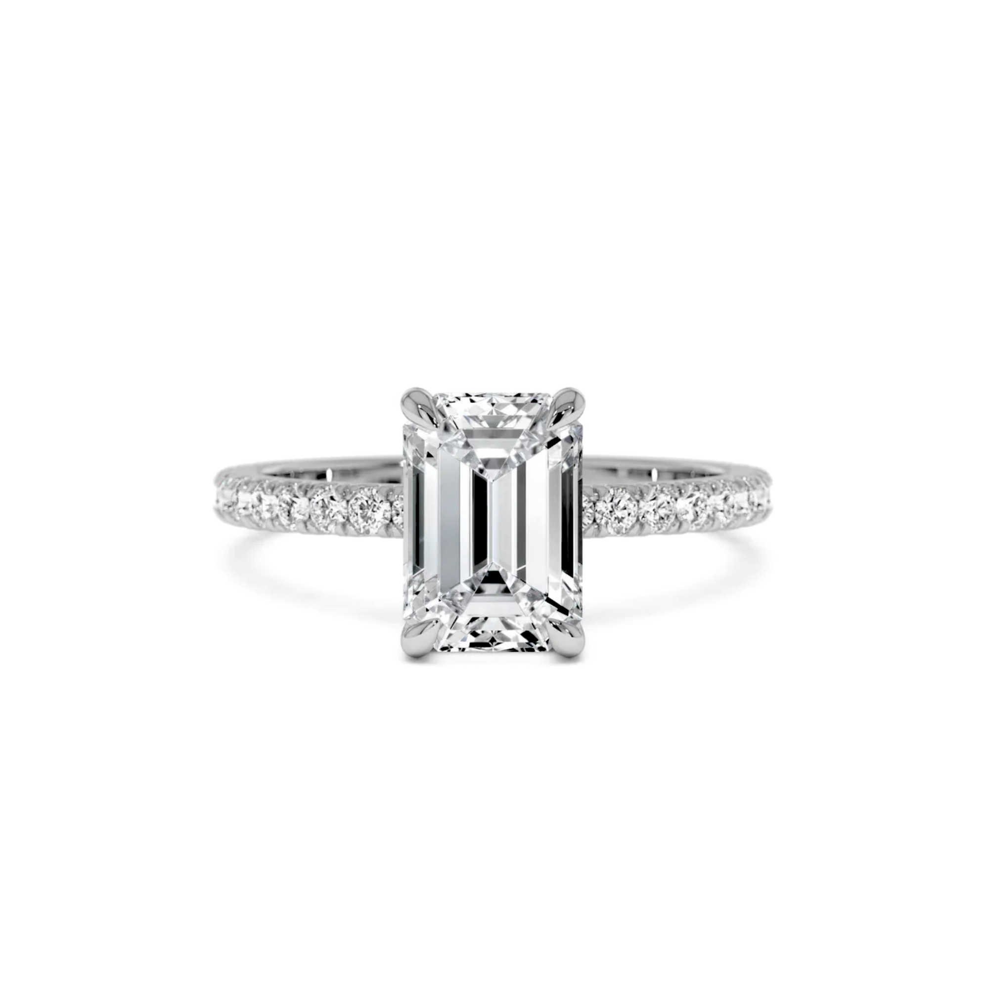 Half Eternity Claw Prong with Hidden Halo & Cathedral