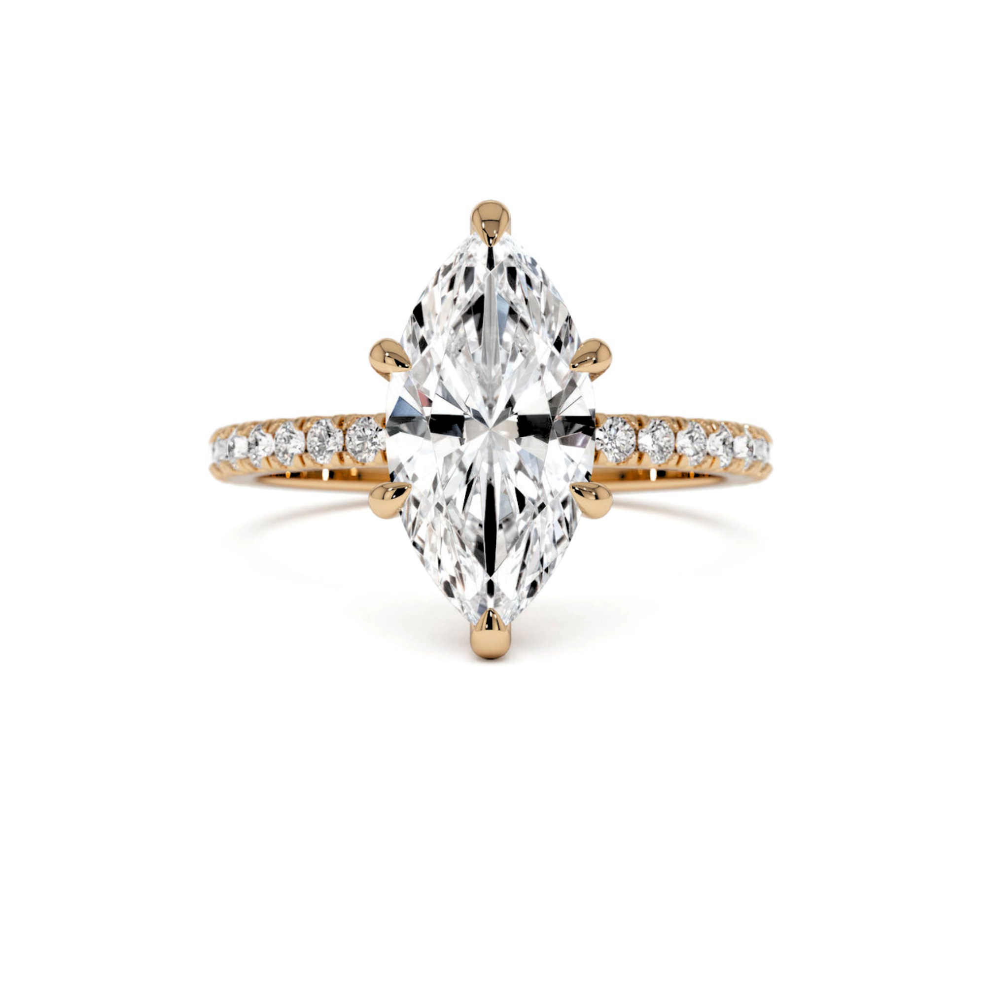 Half Eternity Claw Prong with Hidden Halo & Cathedral