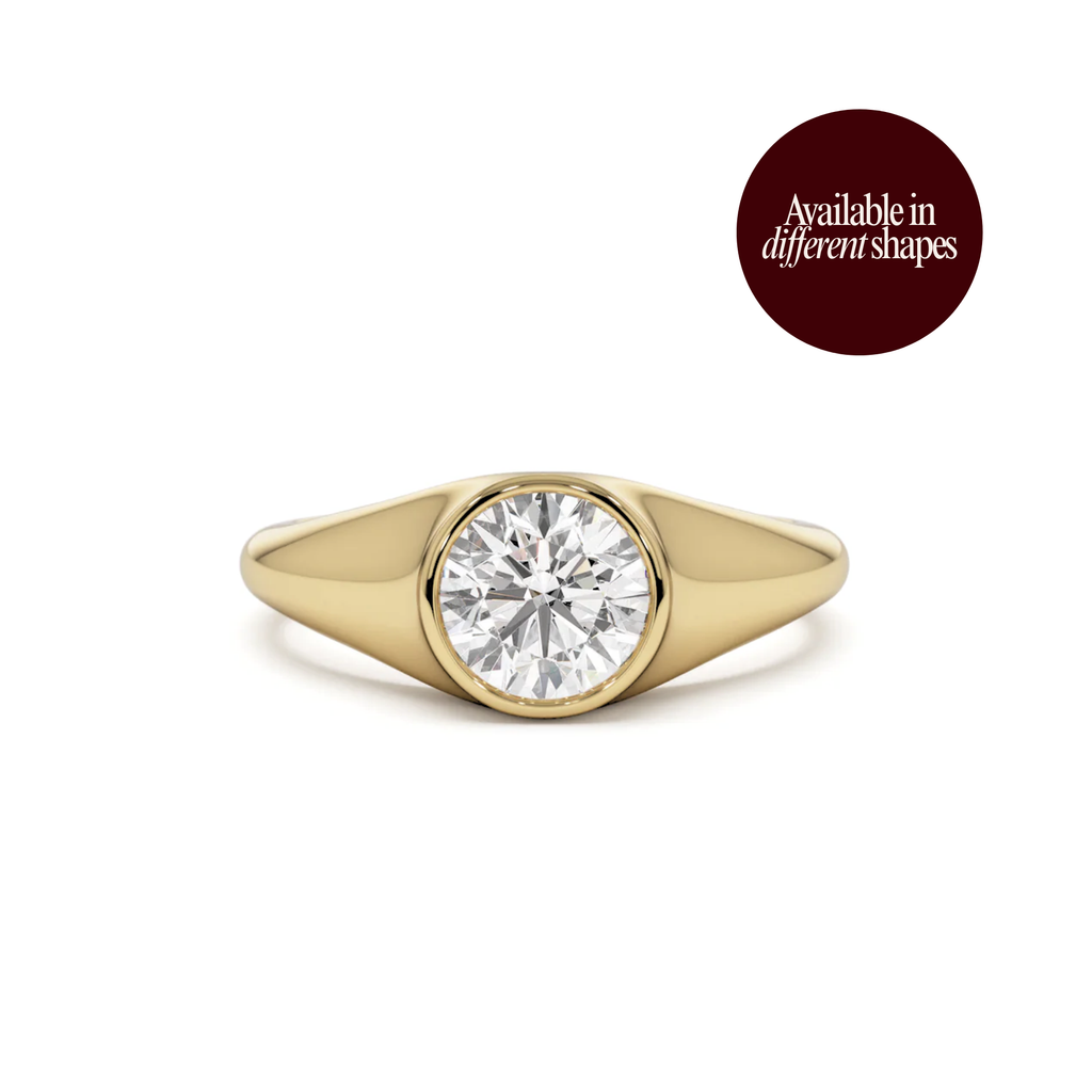 Bezel Signet-Style with East–West Setting