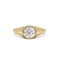 Round Diamond, East-West Signet-Style Setting