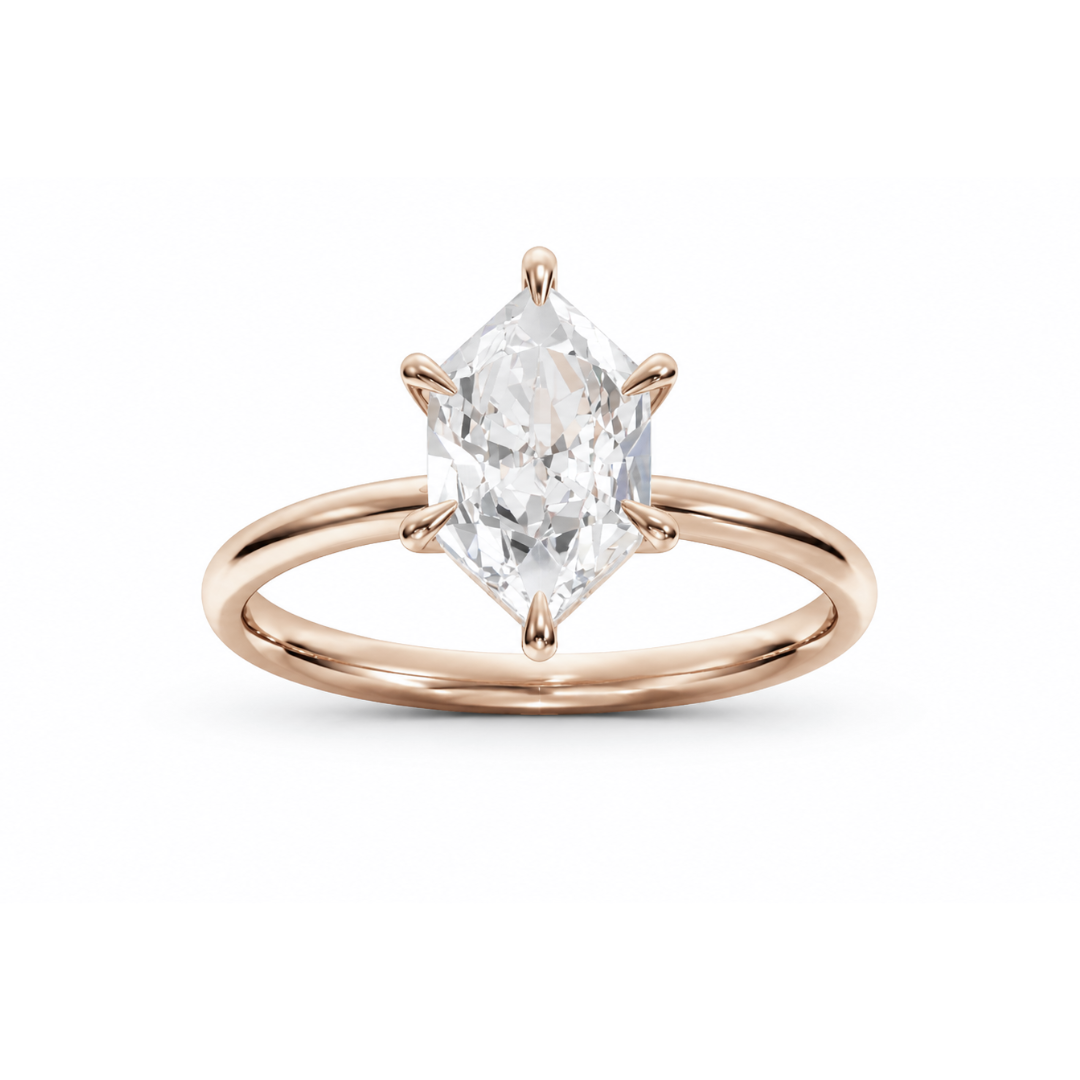 Hexagonal Diamond, High Profile Claw Prong