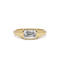 Emerald Diamond, East-West Signet-Style Setting