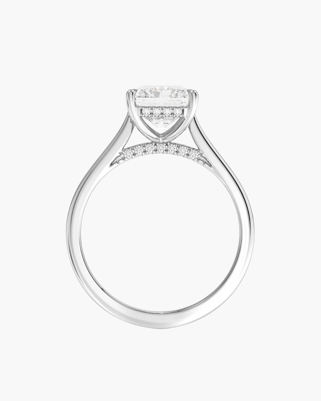 Cathedral with Pavé and Hidden Halo