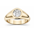 Round Diamond, East-West Signet-Style Setting
