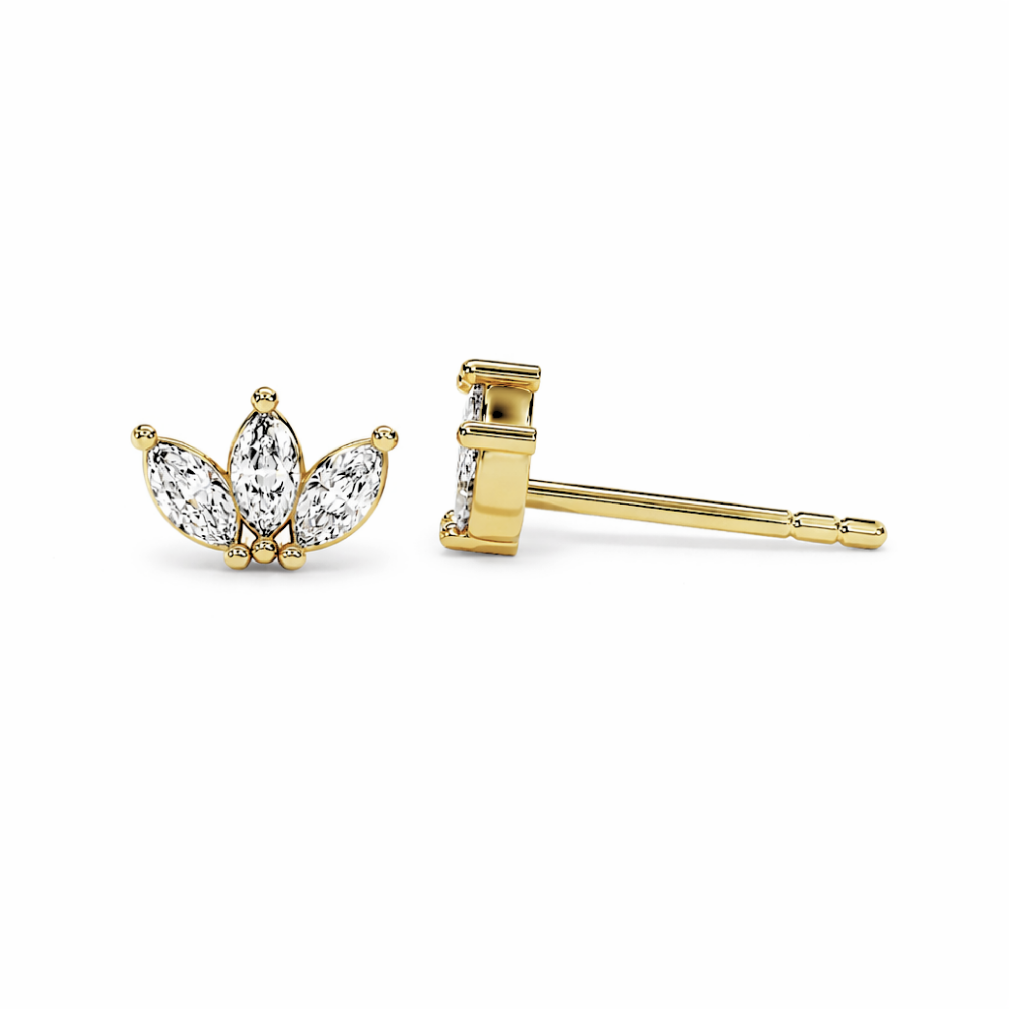 Marquise Petal Diamond Studs