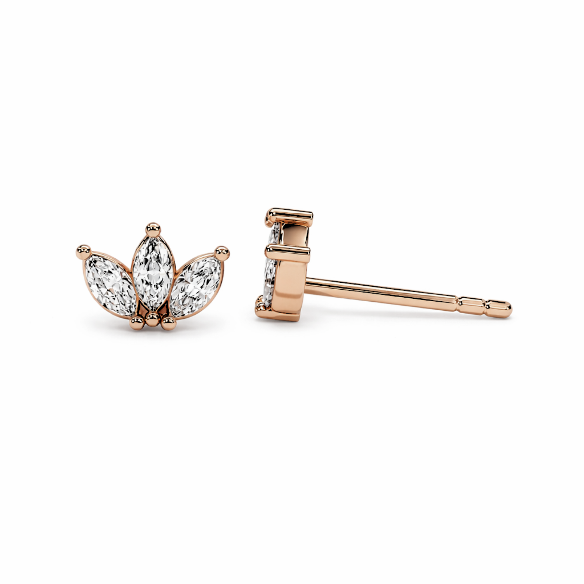 Marquise Petal Diamond Studs