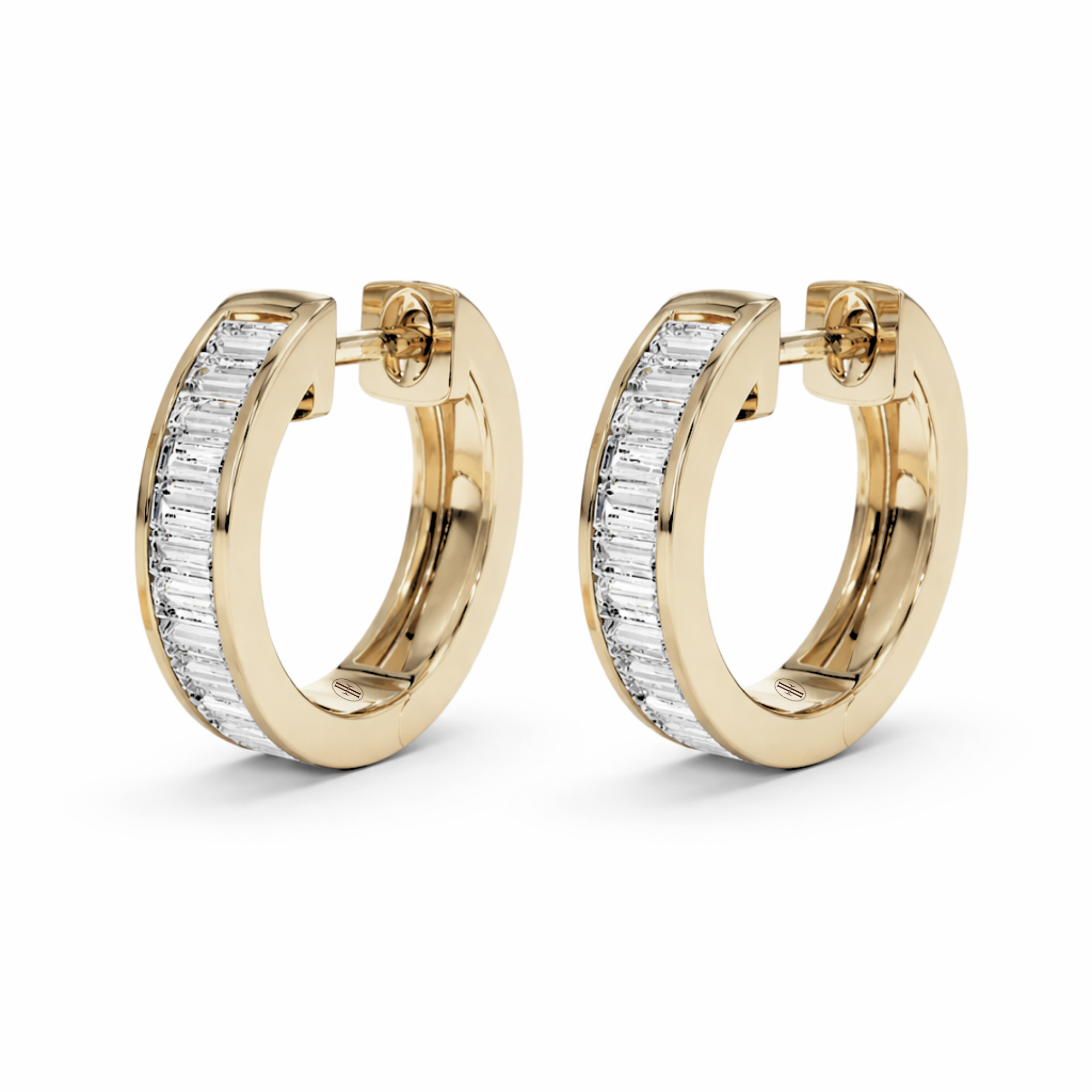 Baguette Diamond Huggies