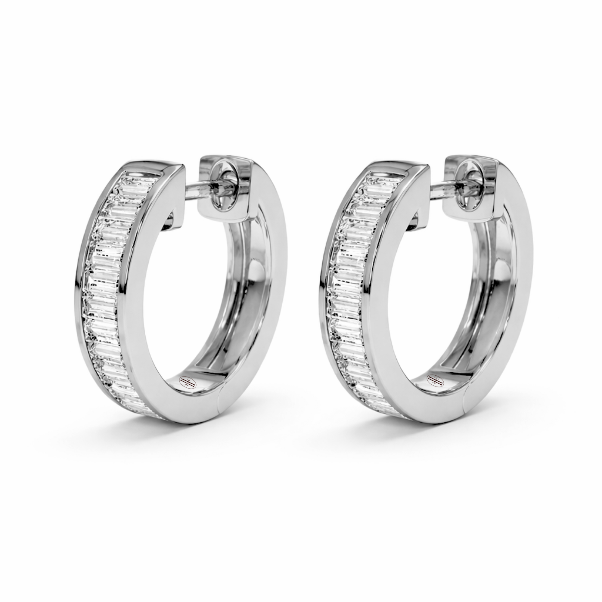 Baguette Diamond Huggies