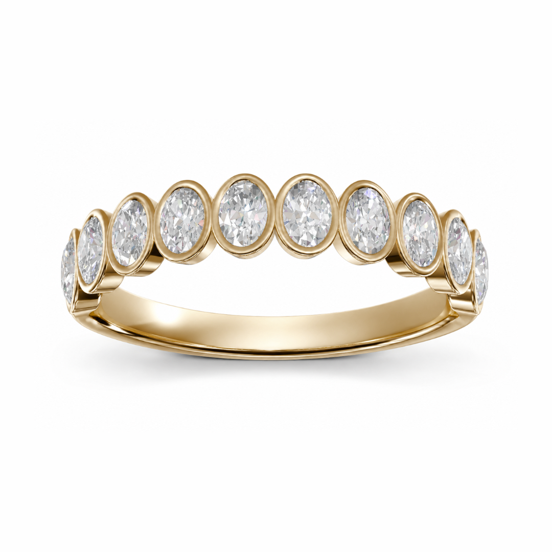 Oval Bezel Half Eternity