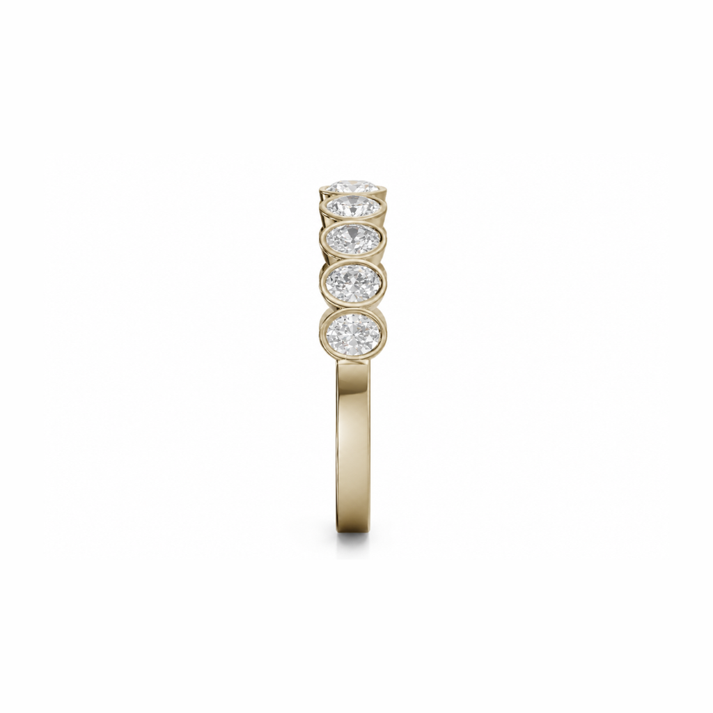 Oval Bezel Half Eternity