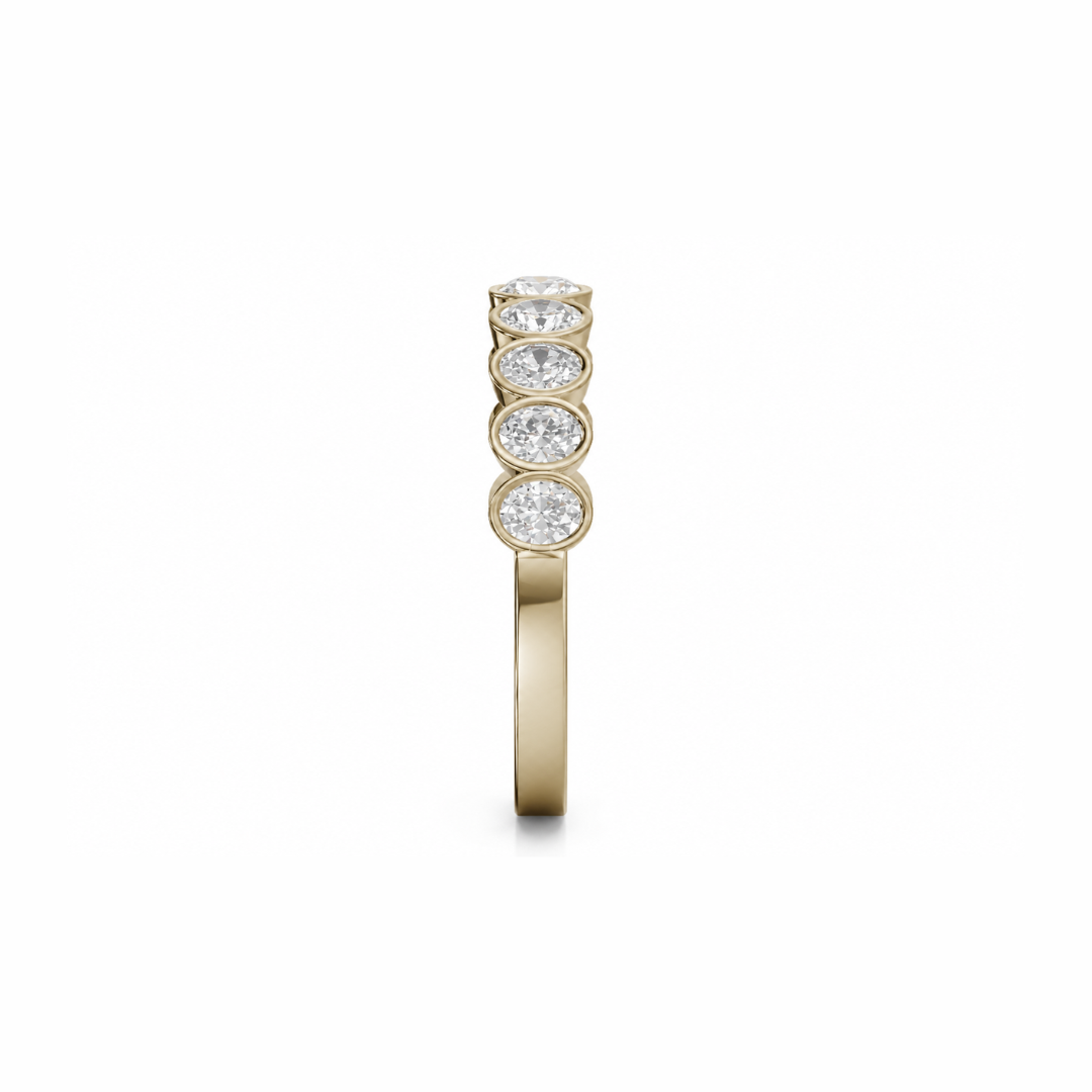 Oval Bezel Half Eternity
