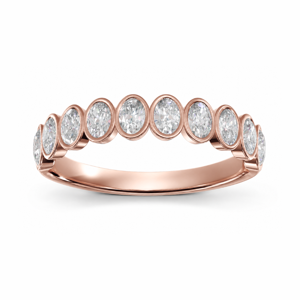 Oval Bezel Half Eternity