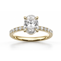 Oval Diamond, Half Pavé Setting