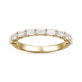 Baguette diamond half eternity wedding band