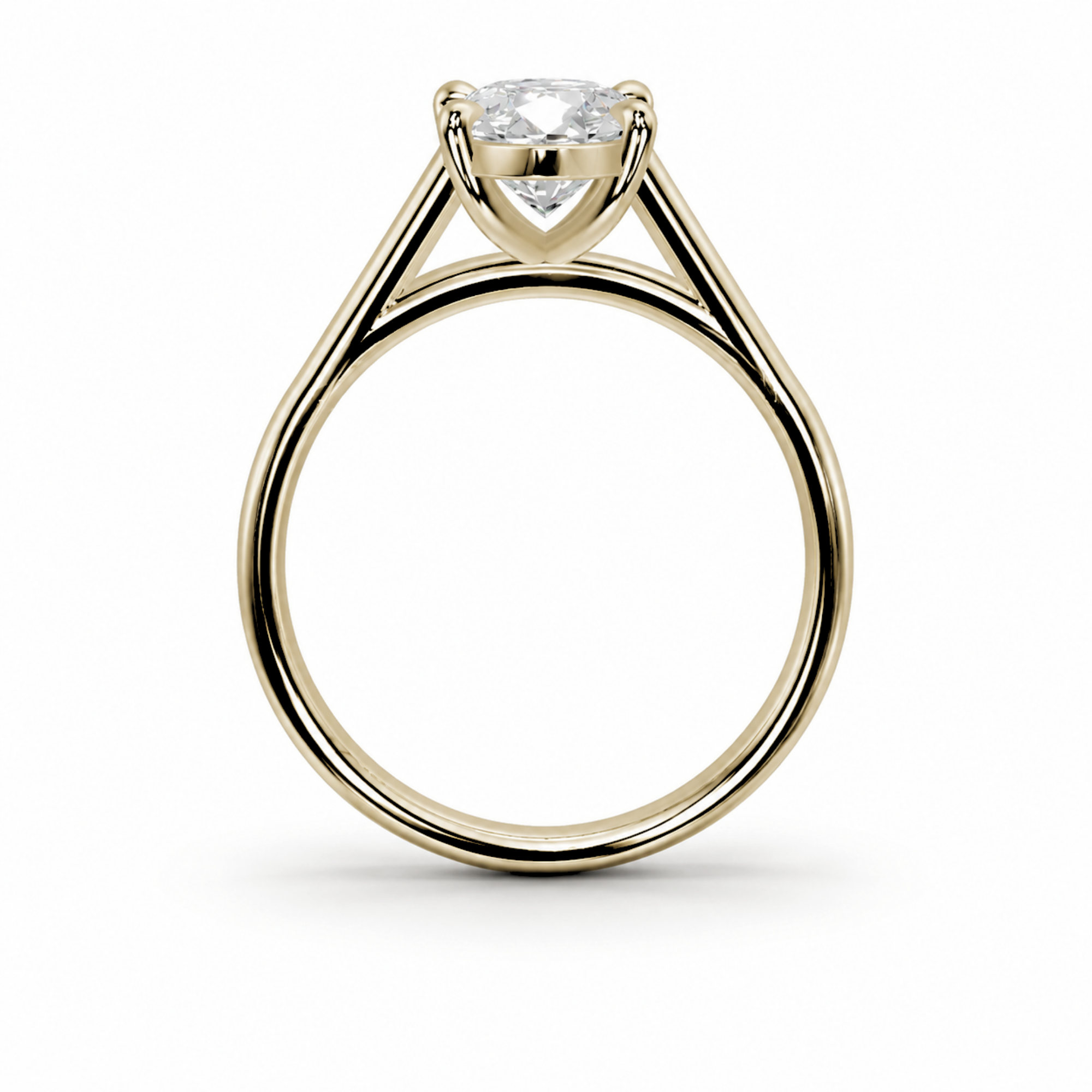 Moval Diamond, Solitaire with Cathedral Setting