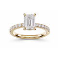 Emerald Diamond, Half Pavé Setting
