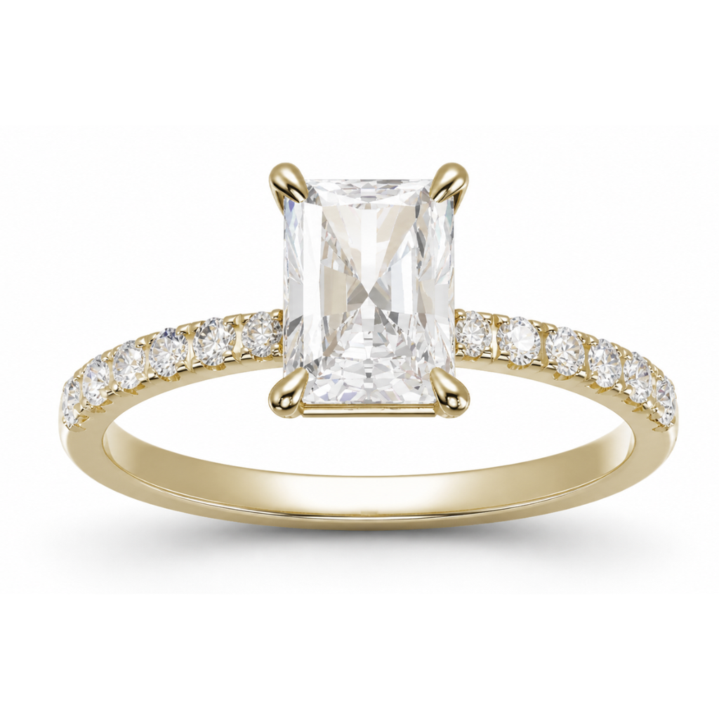 Radiant Diamond, Half Pavé Setting