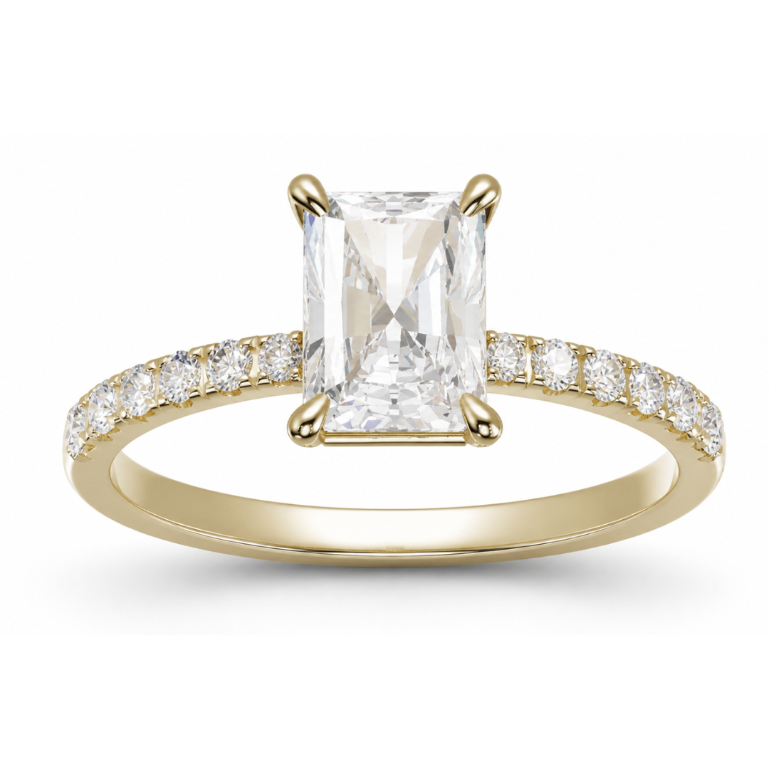 Radiant Diamond, Half Pavé Setting