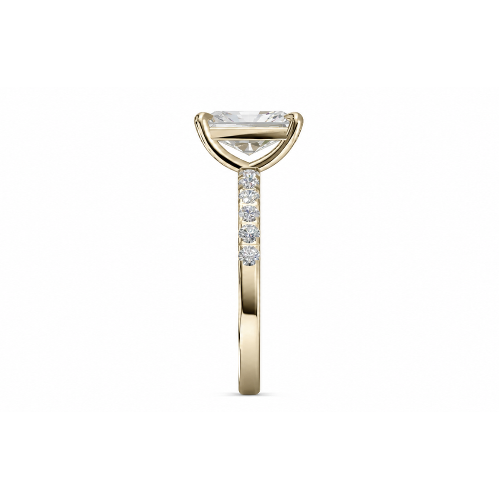 Radiant Diamond, Half Pavé Setting