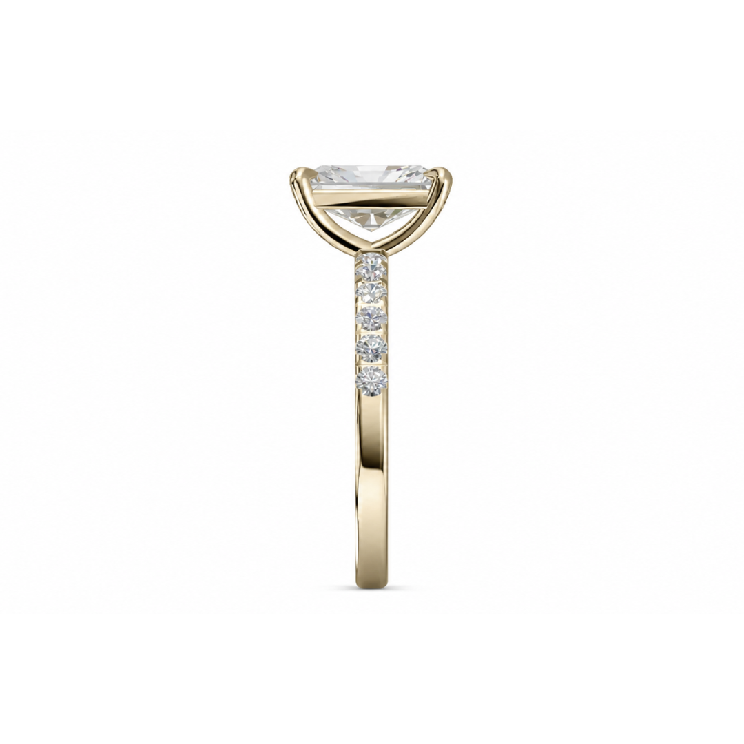 Radiant Diamond, Half Pavé Setting