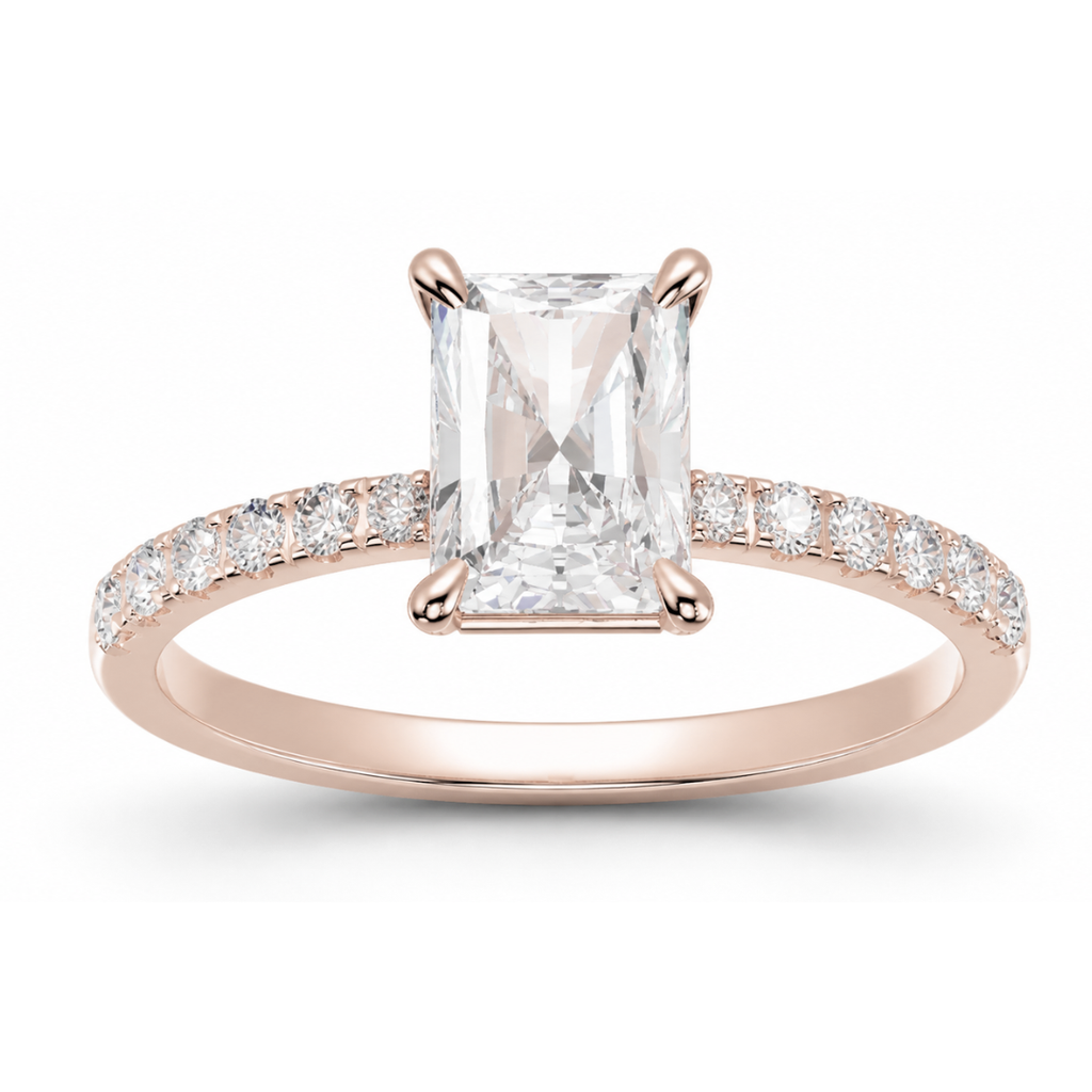 Radiant Diamond, Half Pavé Setting