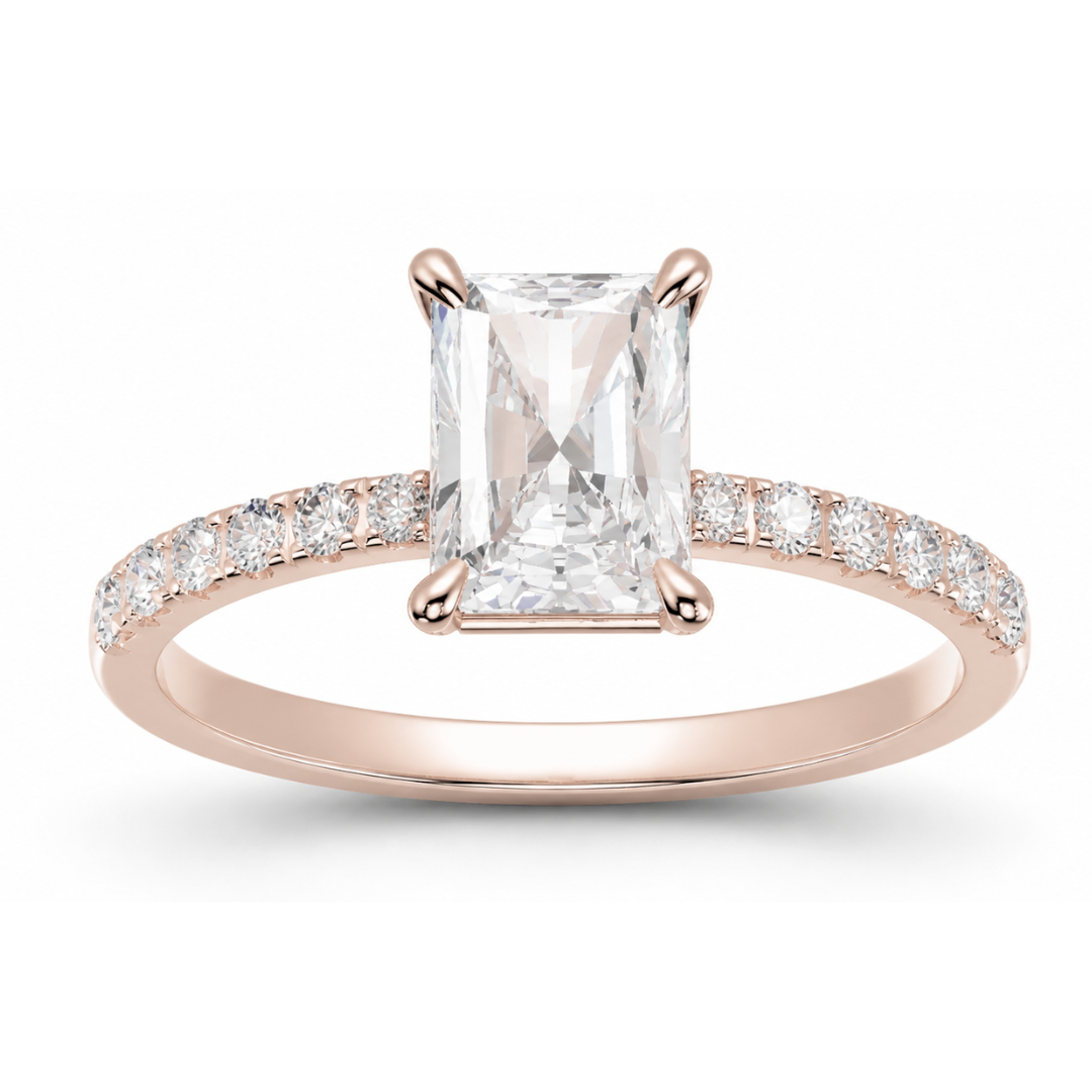 Radiant Diamond, Half Pavé Setting