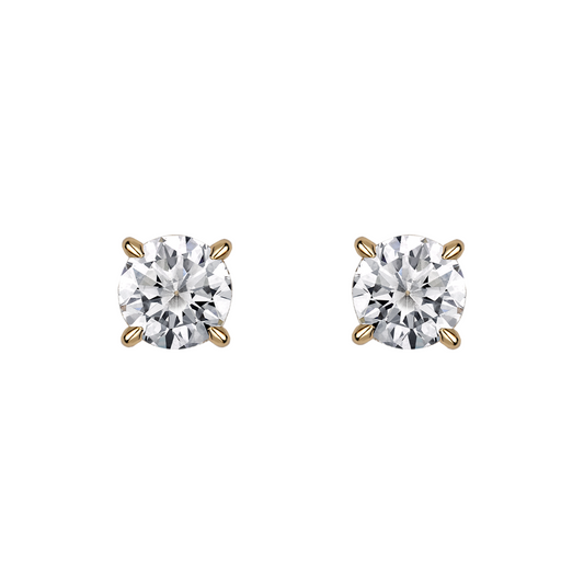 Claw Prong Round Lab Diamond Studs