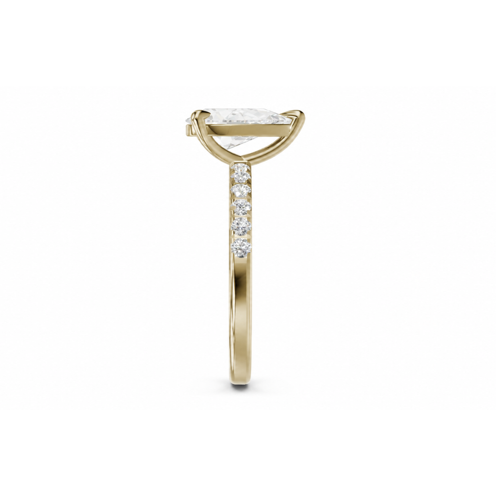 Pear Diamond, Half Pavé Setting