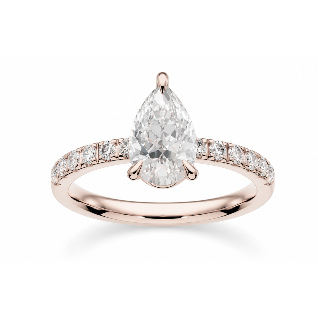 Pear Diamond, Half Pavé Setting