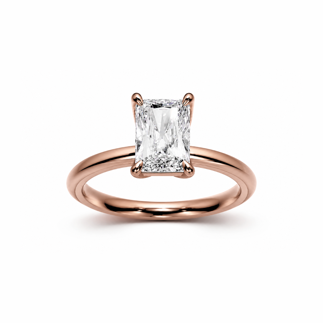 Radiant Diamond, High Profile Tulip Setting
