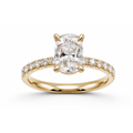Elongated Cushion Diamond, Half Pavé Setting