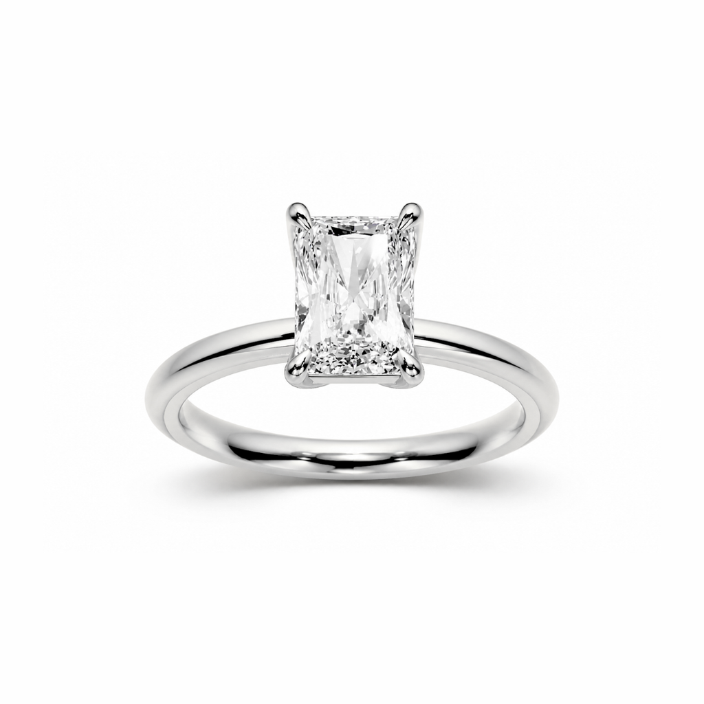 Radiant Diamond, High Profile Tulip Setting