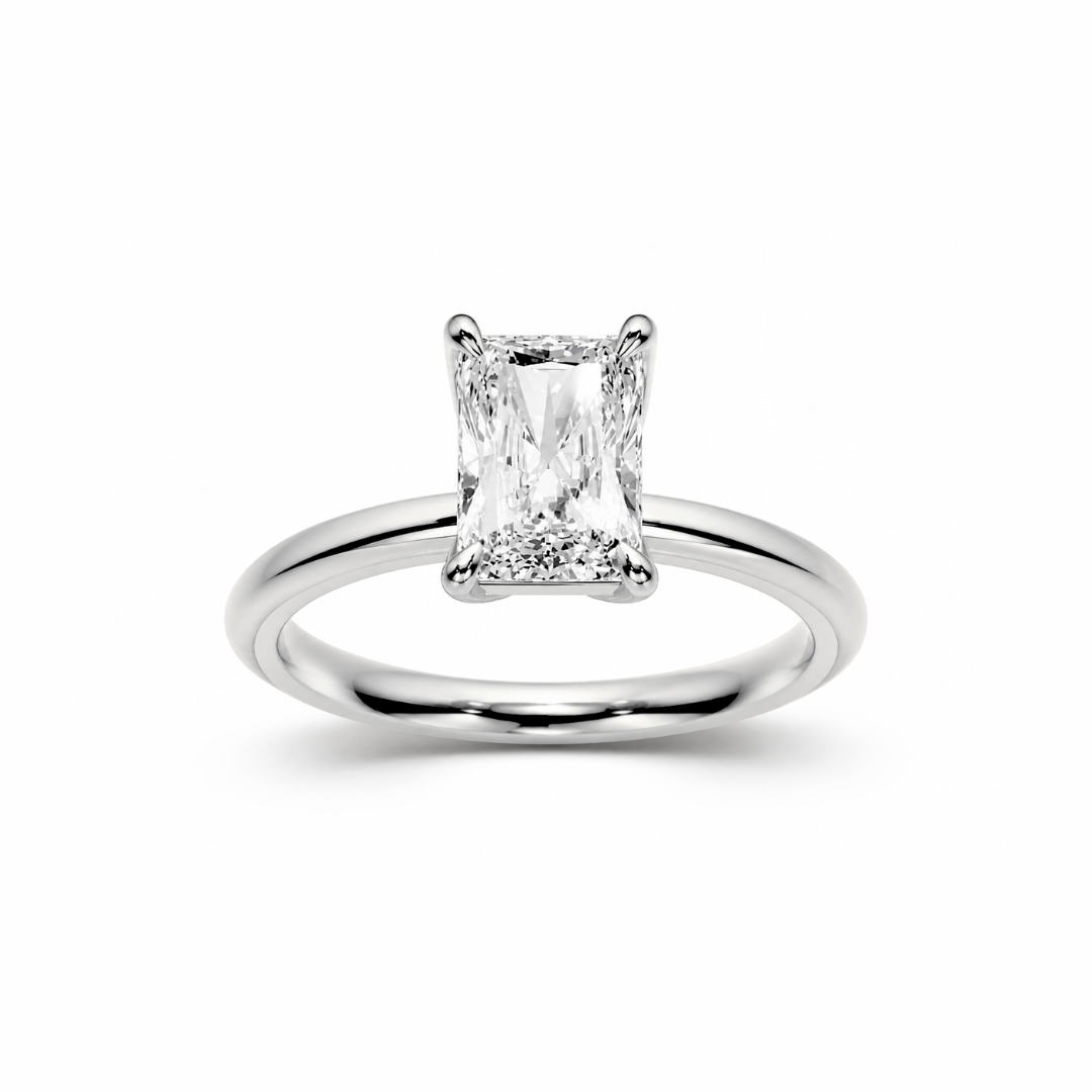 Radiant Diamond, High Profile Tulip Setting