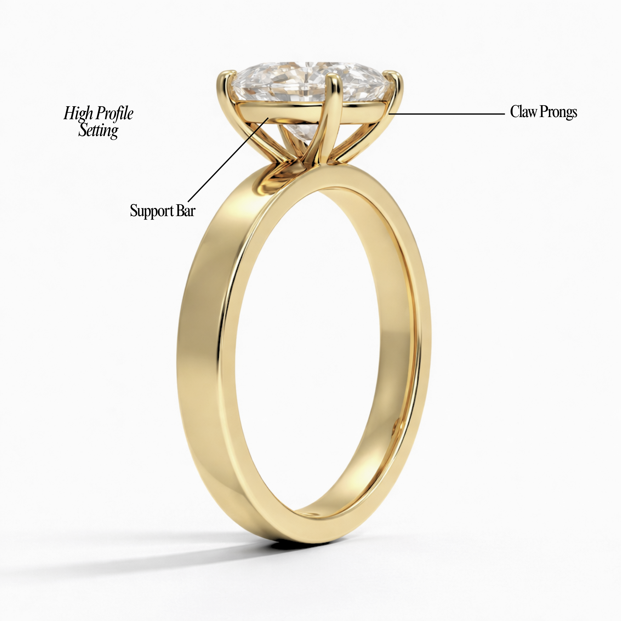 4mm Cigar band with Claw Prongs