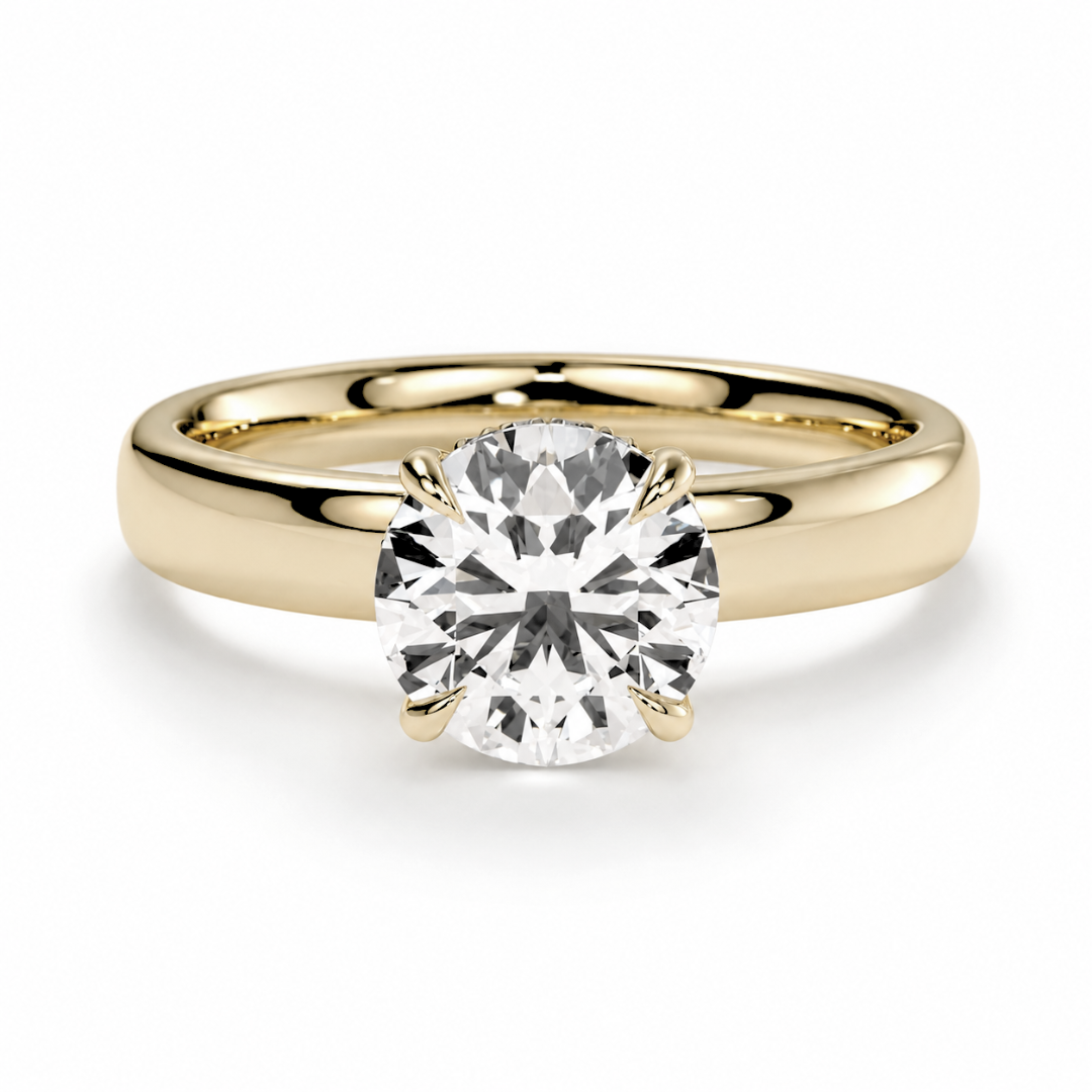 Round Diamond, Cigar Band Setting