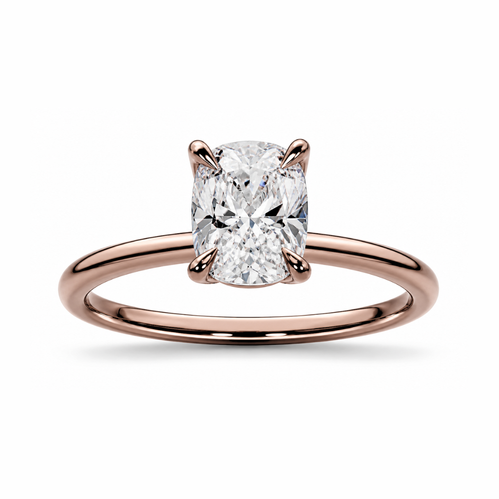 Elongated Cushion Diamond, High Profile Tulip Setting