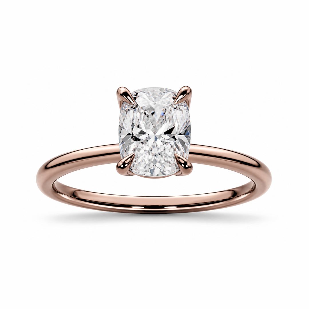 Elongated Cushion Diamond, High Profile Tulip Setting