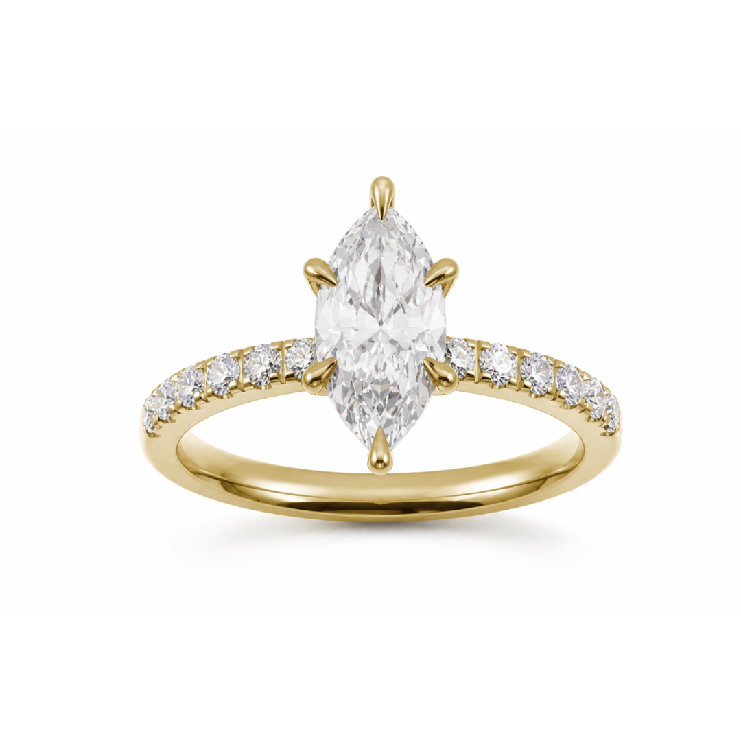 Marquise Diamond, Half Pavé Setting