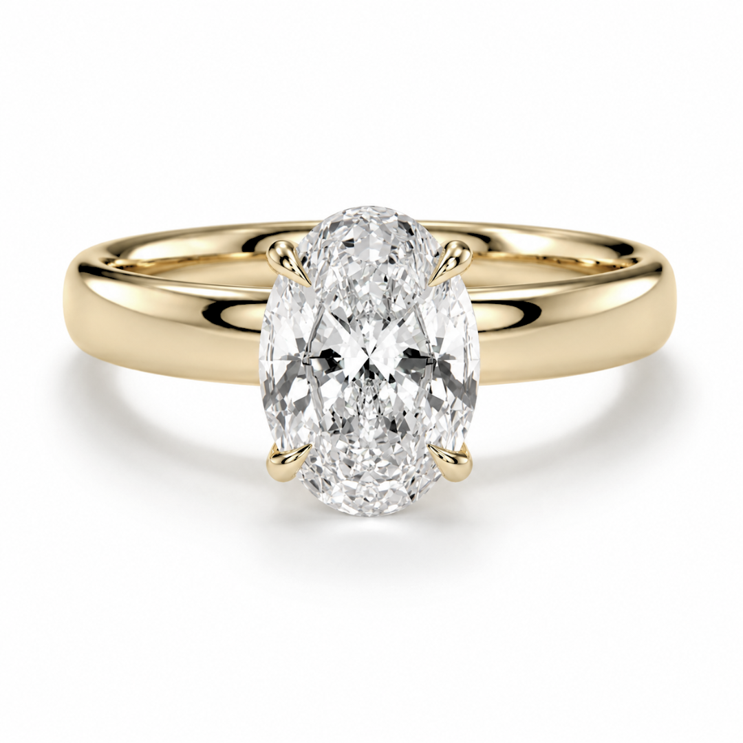 Oval Diamond, Cigar Band Setting