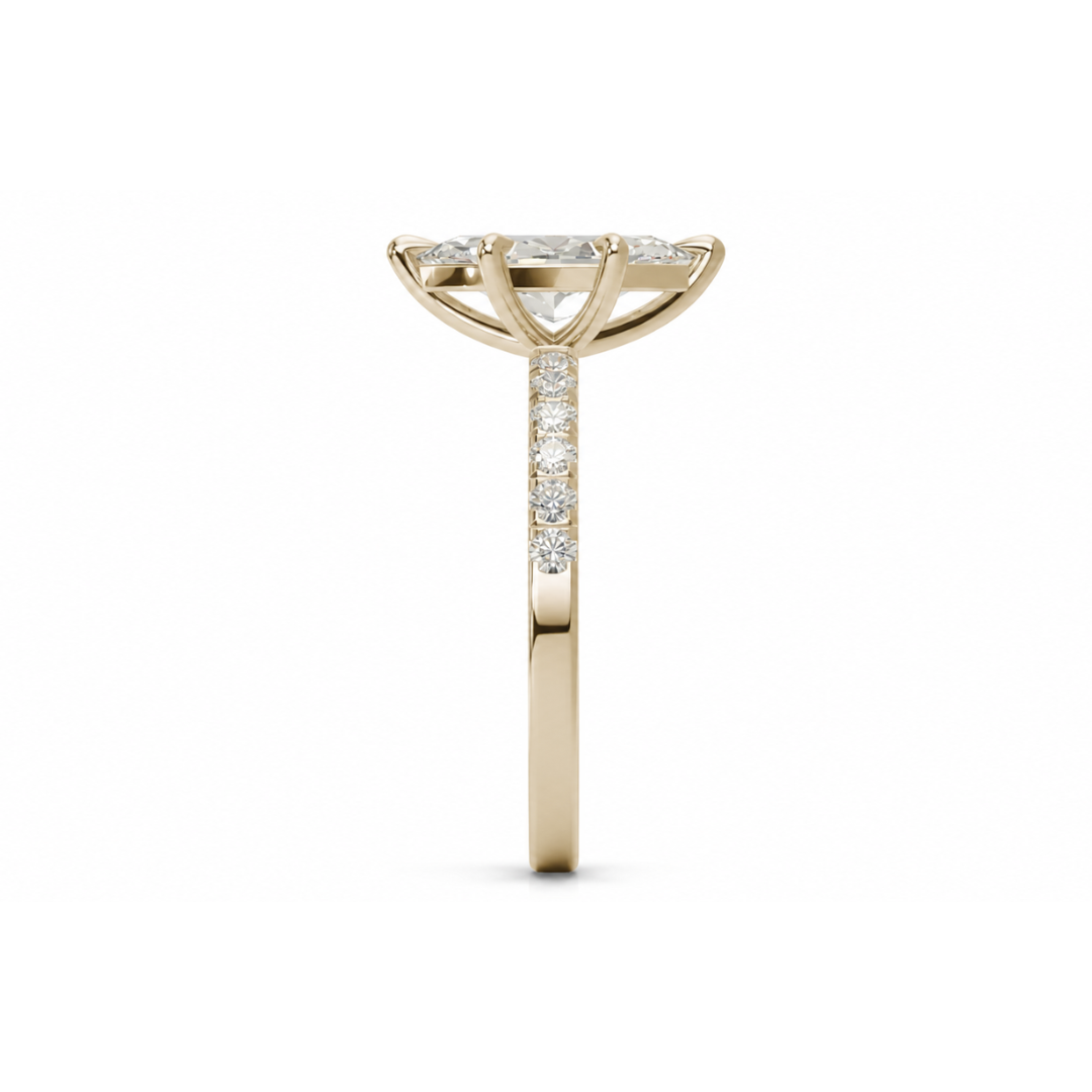 Marquise Diamond, Half Pavé Setting
