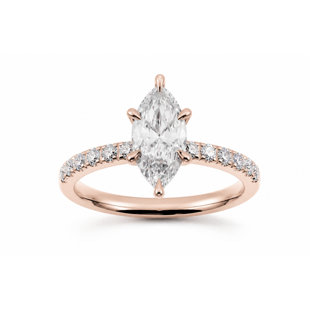 Marquise Diamond, Half Pavé Setting