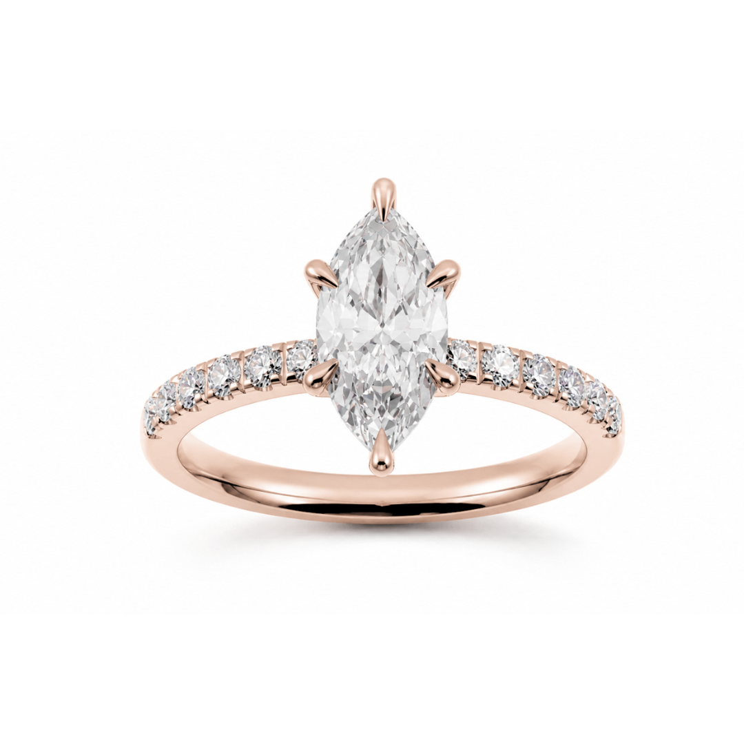 Marquise Diamond, Half Pavé Setting