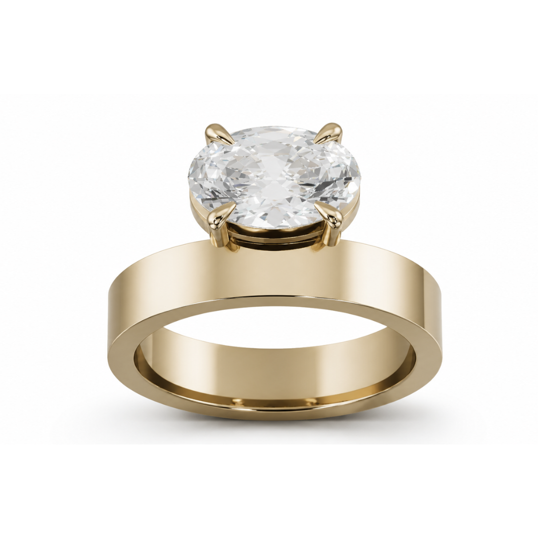 East West Oval 3.5mm Low Profile Cigar Setting